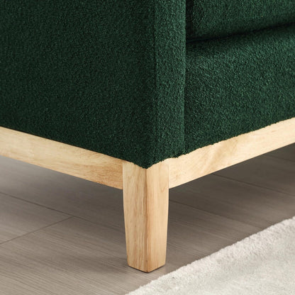 Élégant banc ottoman rembourré de 53,5 pouces avec pieds en bois et coussins cylindriques