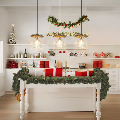 Suspension Elisie style moderne du milieu du siècle, 1 lumière, dôme en verre martelé effet cascade, éclairage pour îlot de cuisine ou salle à manger