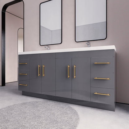 Meuble-lavabo autoportant Eliza 72 po avec double vasque