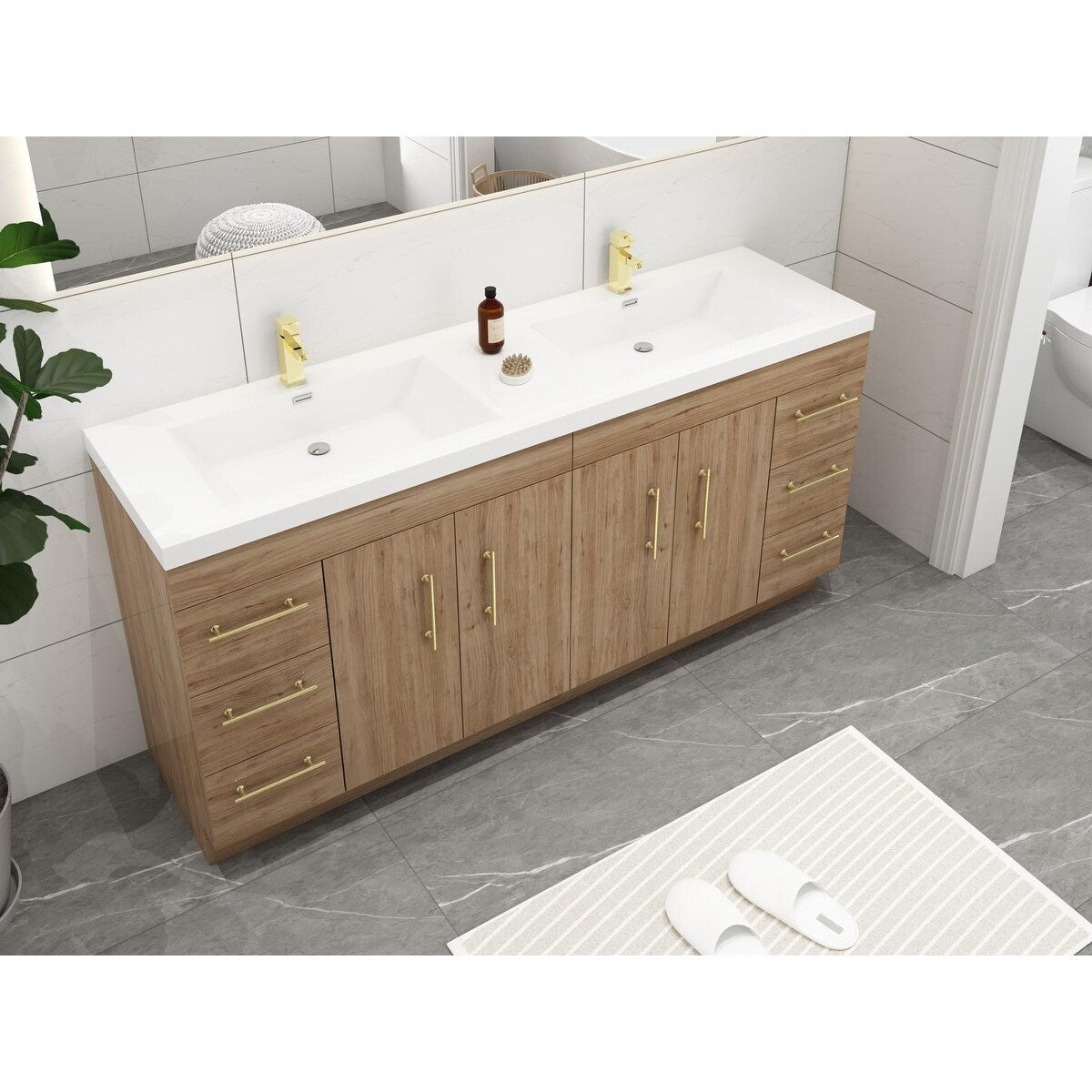 Meuble-lavabo autoportant Eliza 72 po avec double vasque