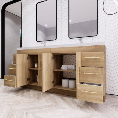 Meuble-lavabo autoportant Eliza 72 po avec double vasque