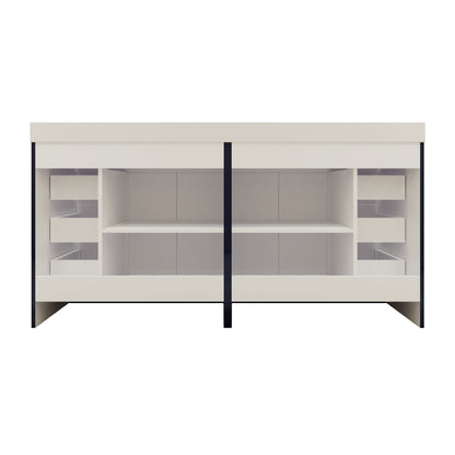 Meuble-lavabo autoportant Eliza 72 po avec double vasque