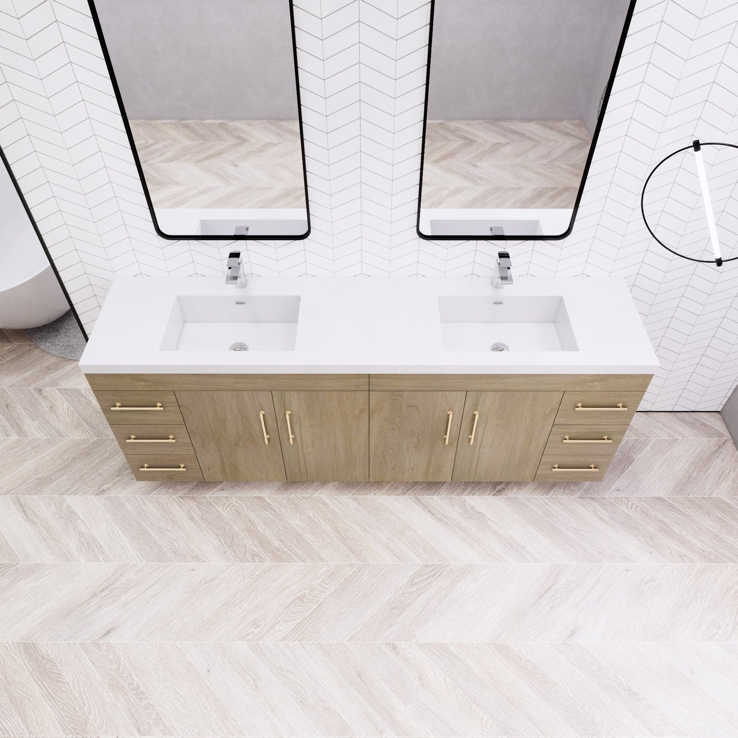 Meuble-lavabo autoportant Eliza 72 po avec double vasque