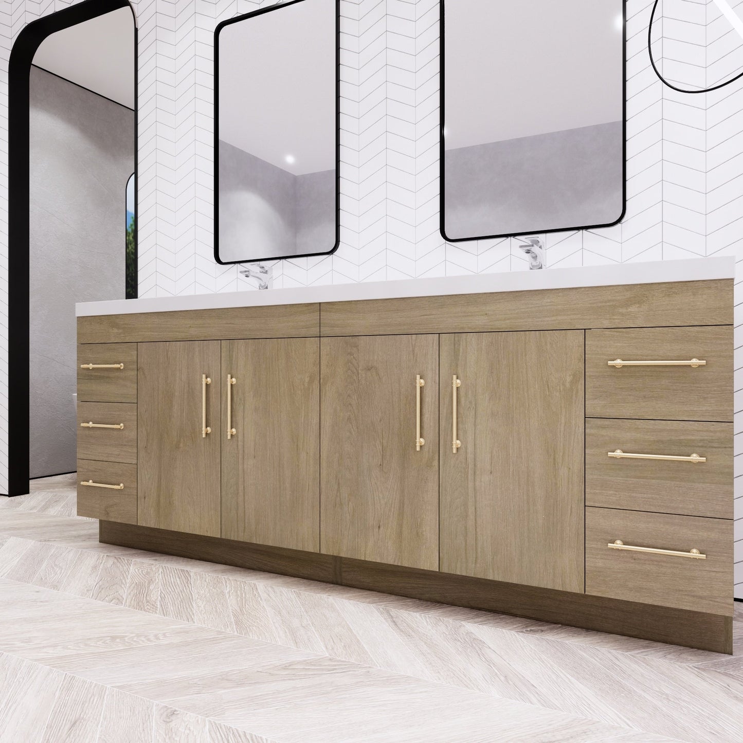 Meuble-lavabo autoportant Eliza 72 po avec double vasque