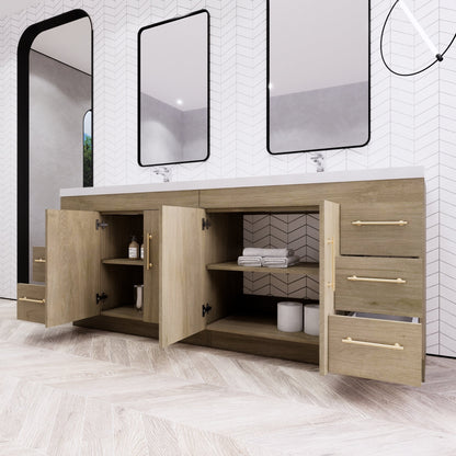 Meuble-lavabo autoportant Eliza 72 po avec double vasque