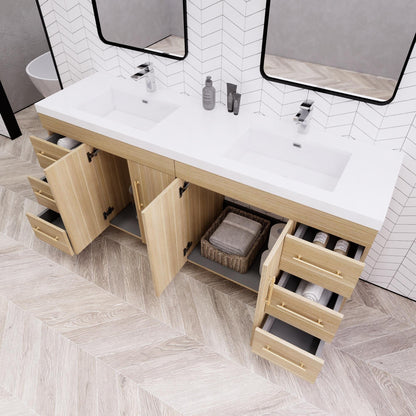 Meuble-lavabo autoportant Eliza 72 po avec double vasque