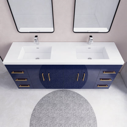 Meuble-lavabo autoportant Eliza 72 po avec double vasque