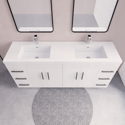 Meuble-lavabo autoportant Eliza 72 po avec double vasque
