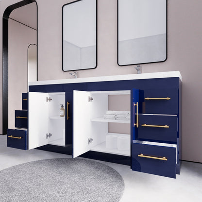 Meuble-lavabo autoportant Eliza 72 po avec double vasque