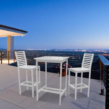 Ensemble table et chaises de bar Emilio en bois