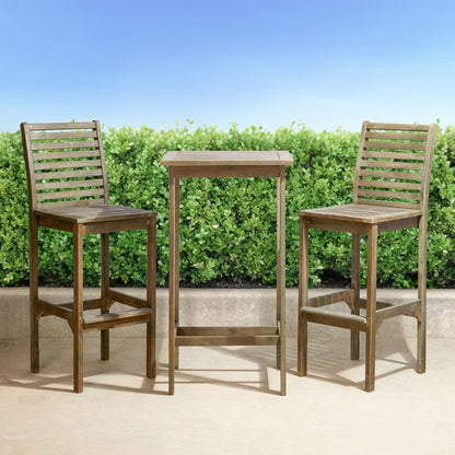 Ensemble table et chaises de bar Emilio en bois