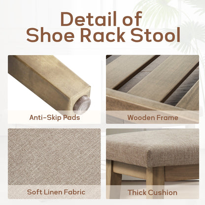 Banc à chaussures d'entrée, banc de rangement, banc rembourré