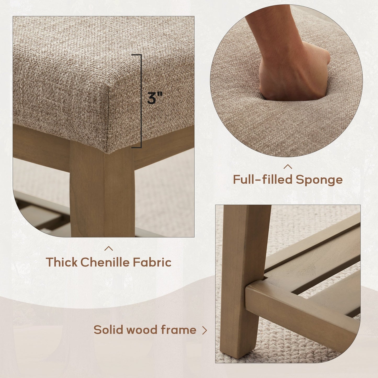 Banc à chaussures d'entrée, banc de rangement, banc rembourré