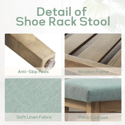 Banc à chaussures d'entrée, banc de rangement, banc rembourré