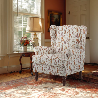 Fauteuil d'appoint moderne Erommy, fauteuil à dossier haut, canapé une place capitonné en tissu avec pieds en bois pour salon