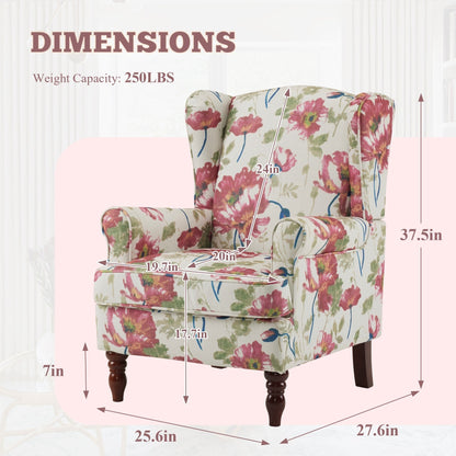 Fauteuil d'appoint moderne Erommy, fauteuil à dossier haut, canapé une place capitonné en tissu avec pieds en bois pour salon