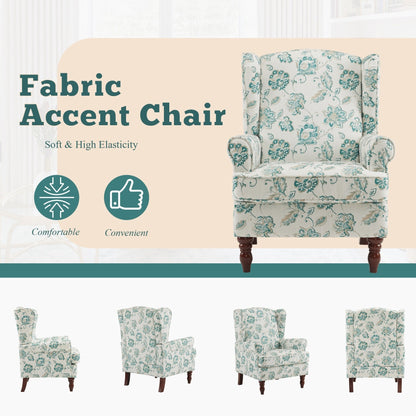 Fauteuil d'appoint moderne Erommy, fauteuil à dossier haut, canapé une place capitonné en tissu avec pieds en bois pour salon