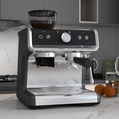 Machine à café expresso avec broyeur intégré et réservoir d'eau de 2,8 L.