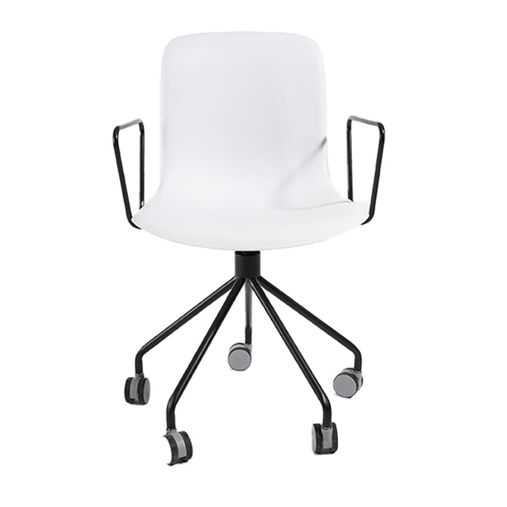 Chaque chaise est équipée d'une roulette en acier à 5 branches.