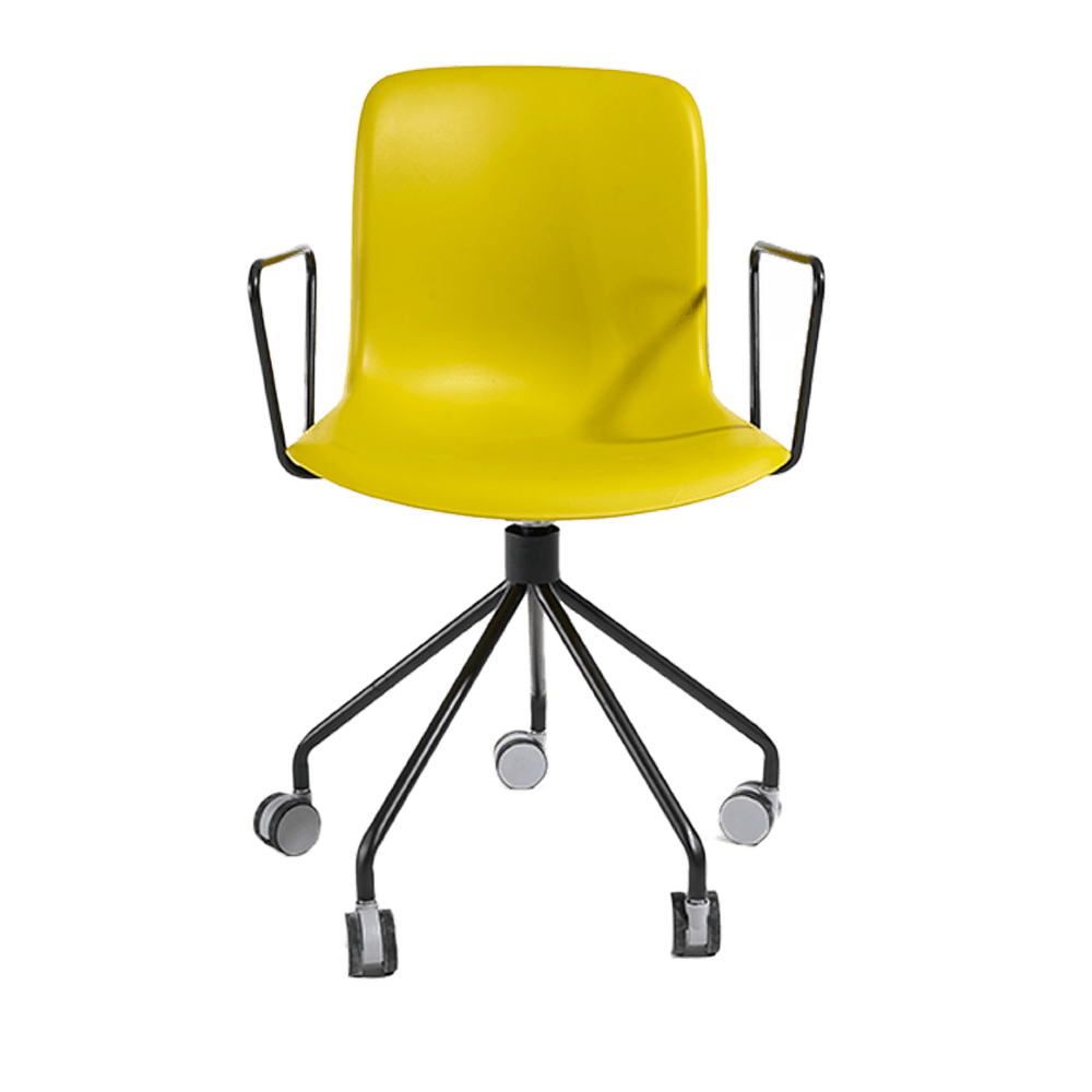 Chaque chaise est équipée d'une roulette en acier à 5 branches.