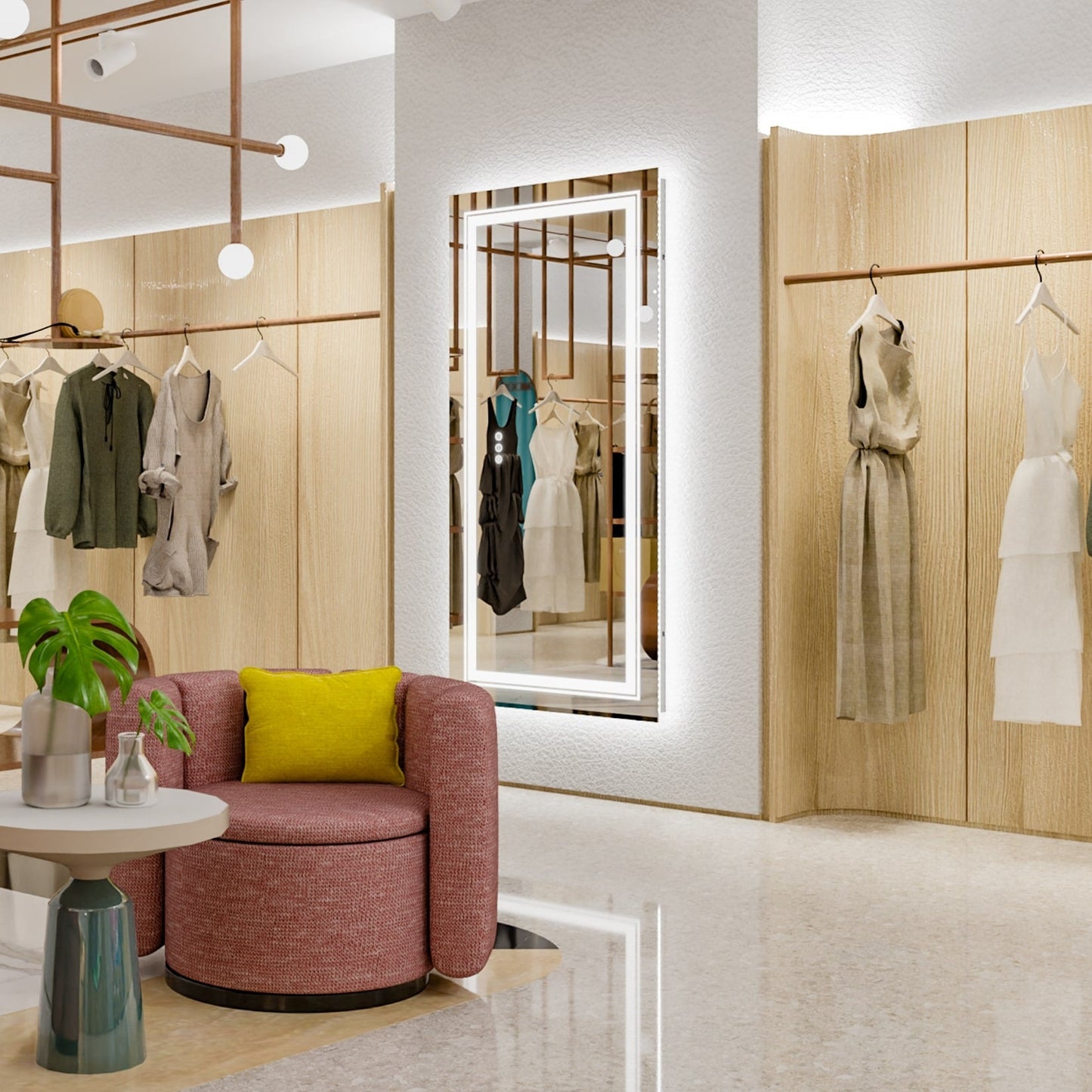 Miroir de salle de bain mural extra large avec éclairage LED, antibuée, 3 couleurs