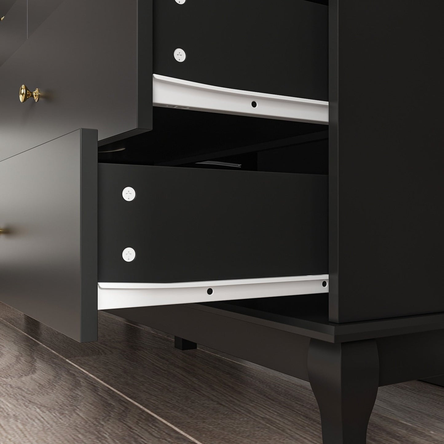 Commode double à 10 tiroirs pour chambre à coucher, blanche, grand espace de rangement