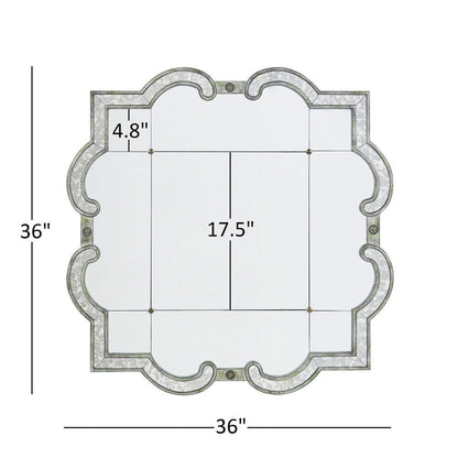 Miroir mural Fantina à panneaux argentés antiques par iNSPIRE Q Classic