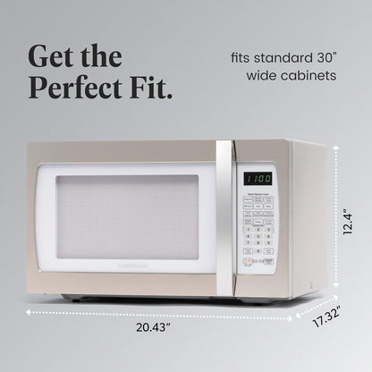 Four à micro-ondes professionnel Farberware de 1,3 pi³ (37 litres) et 1 100 watts avec cuisson par capteur intelligent, blanc et platine