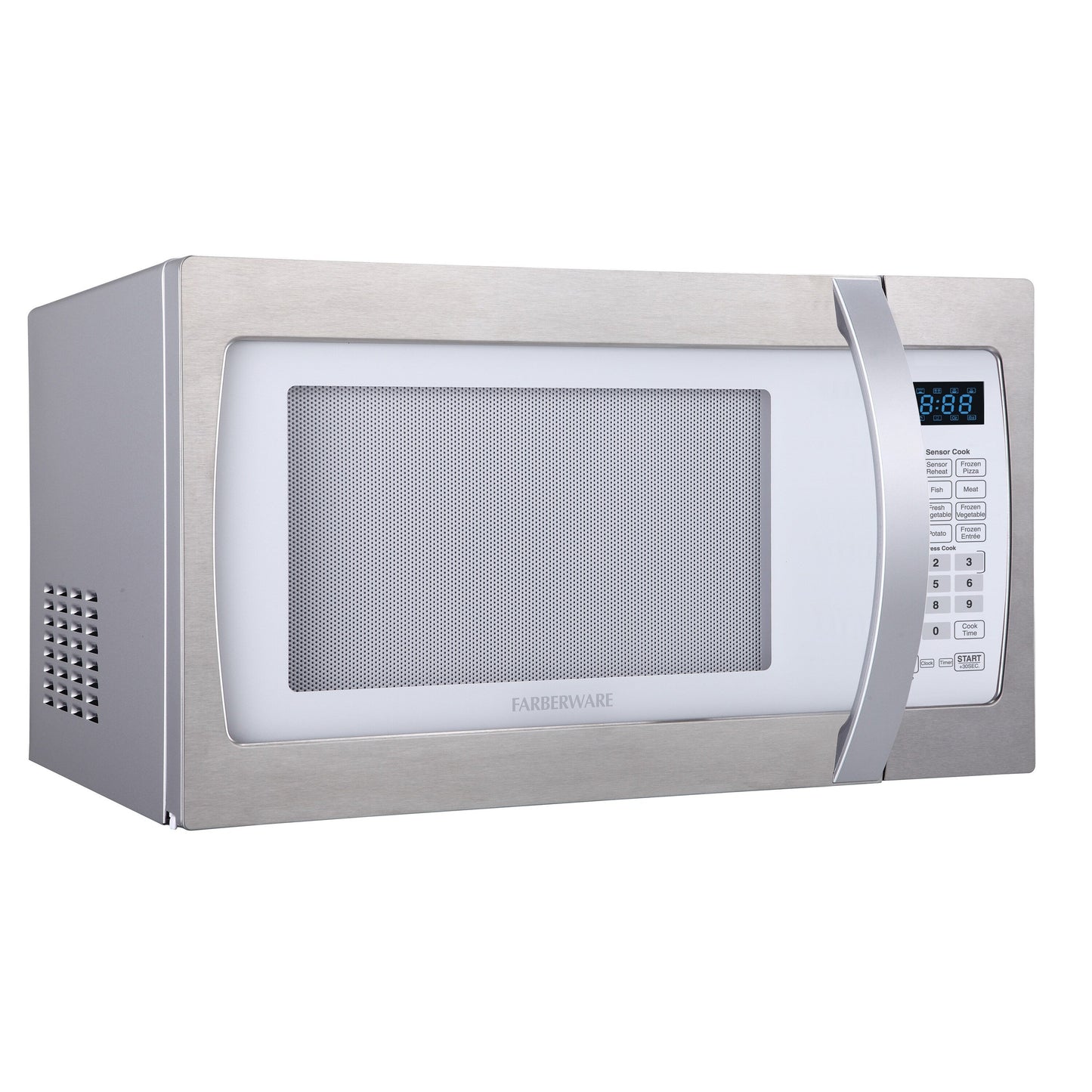 Four à micro-ondes professionnel Farberware de 1,3 pi³ (37 litres) et 1 100 watts avec cuisson par capteur intelligent, blanc et platine