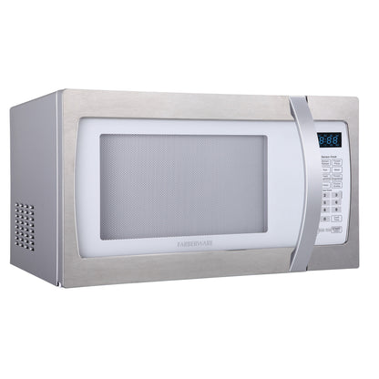 Four à micro-ondes professionnel Farberware de 1,3 pi³ (37 litres) et 1 100 watts avec cuisson par capteur intelligent, blanc et platine