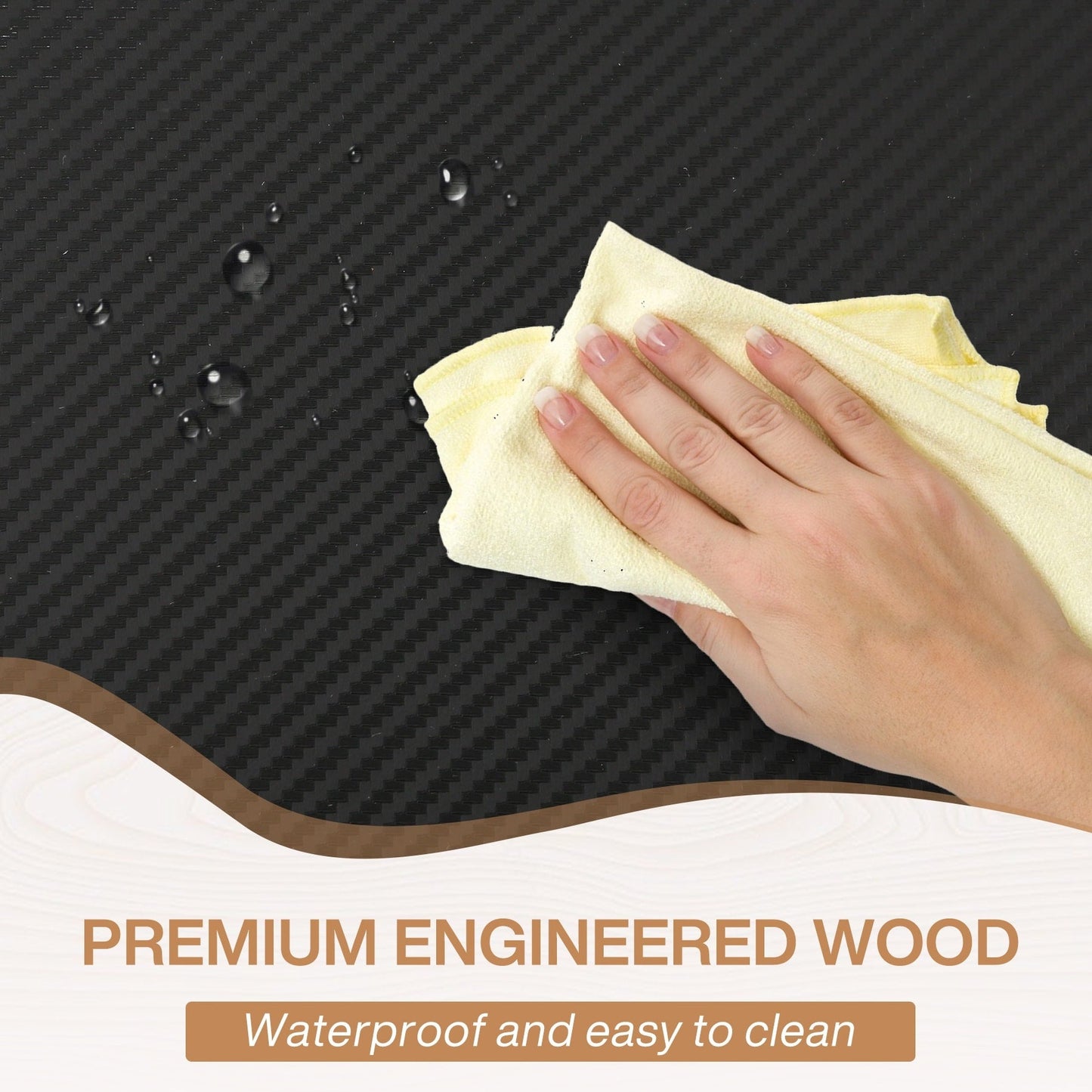 Table de salle à manger de style campagnard pour 6 personnes, table de cuisine rectangulaire en bois de 180 cm (70,8 pouces).