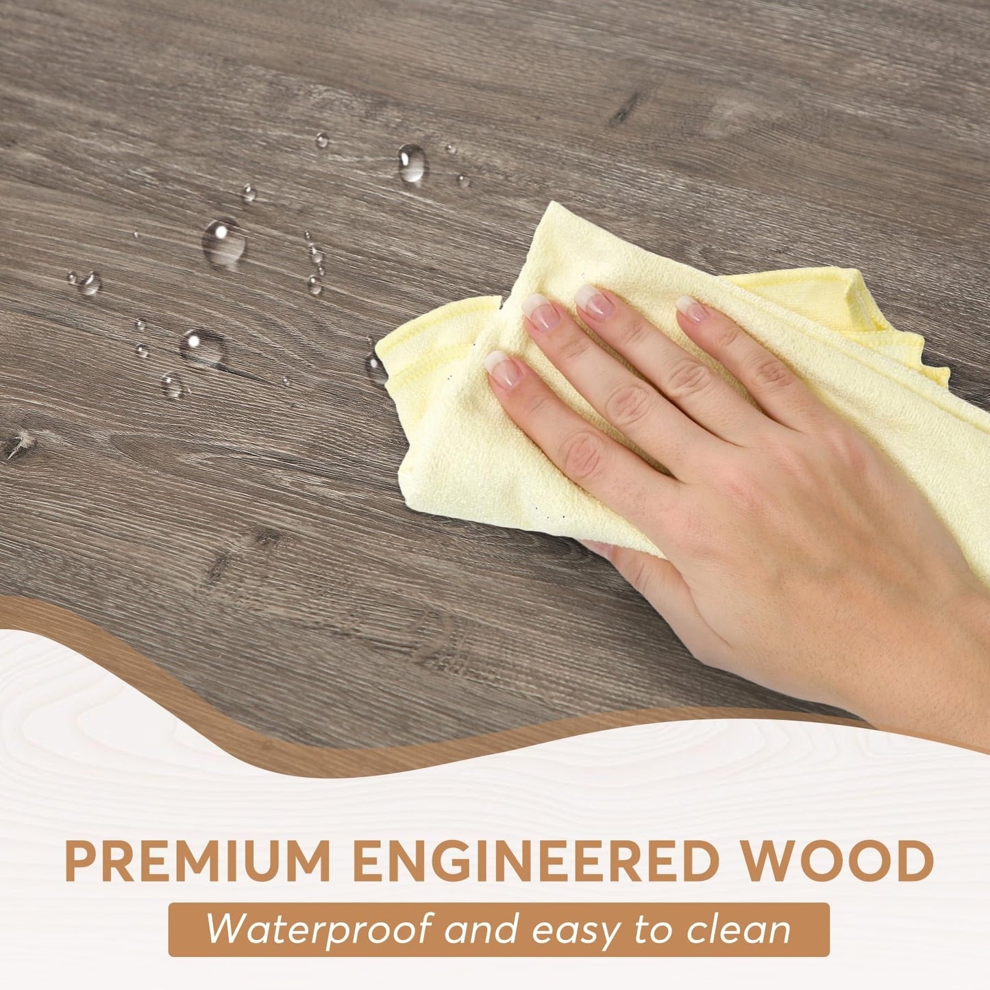 Table de salle à manger de style campagnard pour 6 personnes, table de cuisine rectangulaire en bois de 180 cm (70,8 pouces).