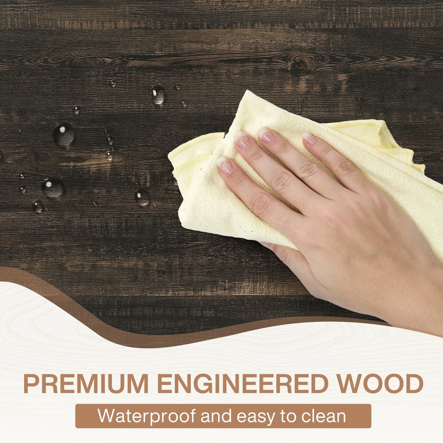 Table de salle à manger de style campagnard pour 6 personnes, table de cuisine rectangulaire en bois de 180 cm (70,8 pouces).