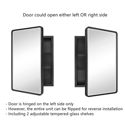 Armoires à pharmacie encastrées en métal style ferme TEHOME avec miroir