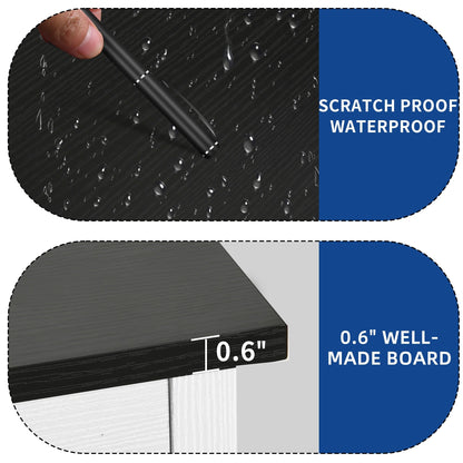 Meuble TV de style campagnard pour téléviseur jusqu'à 65 pouces avec portes et étagères ouvertes, console multimédia et prise électrique.