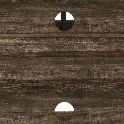 Meuble TV de style campagnard pour téléviseur jusqu'à 65 pouces avec portes et étagères ouvertes, console multimédia et prise électrique.