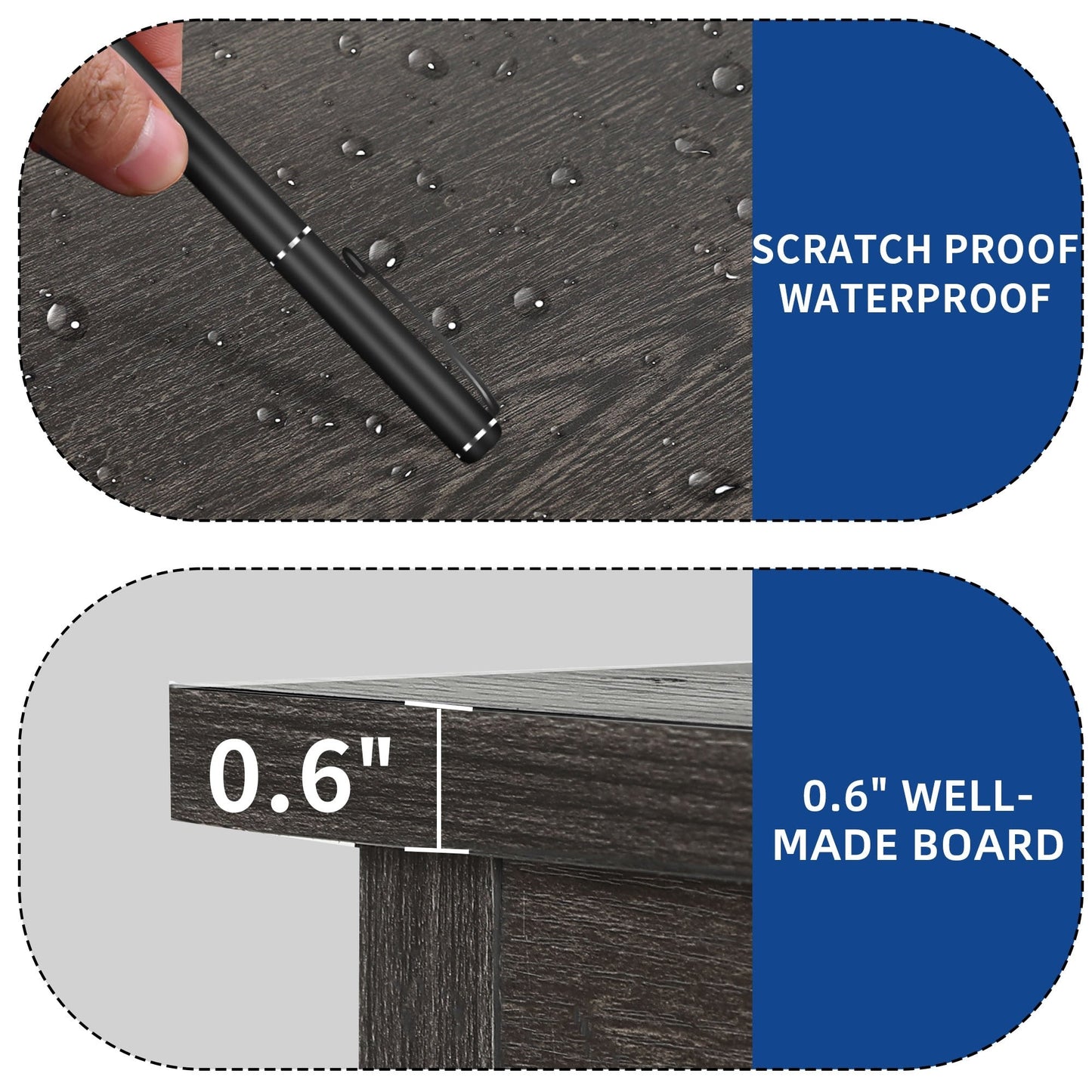 Meuble TV de style campagnard pour téléviseur jusqu'à 65 pouces avec portes et étagères ouvertes, console multimédia et prise électrique.