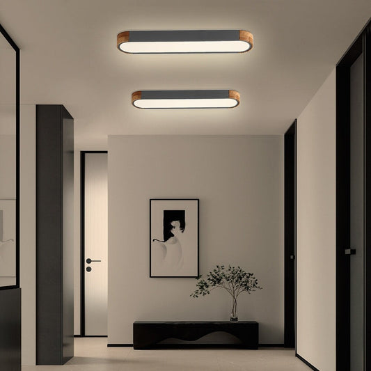 Plafonnier LED ovale allongé à intensité variable, style ferme, 37 pouces, 3000K/6000K
