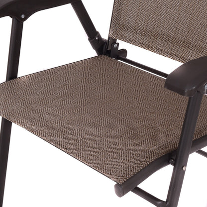 Ensemble de 2 fauteuils pliants marron pour terrasse
