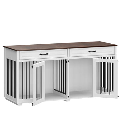 Cage pour chien style meuble, niche en bois pour grand chien de 64,5 pouces