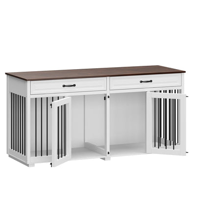 Cage pour chien style meuble, niche en bois pour grand chien de 64,5 pouces