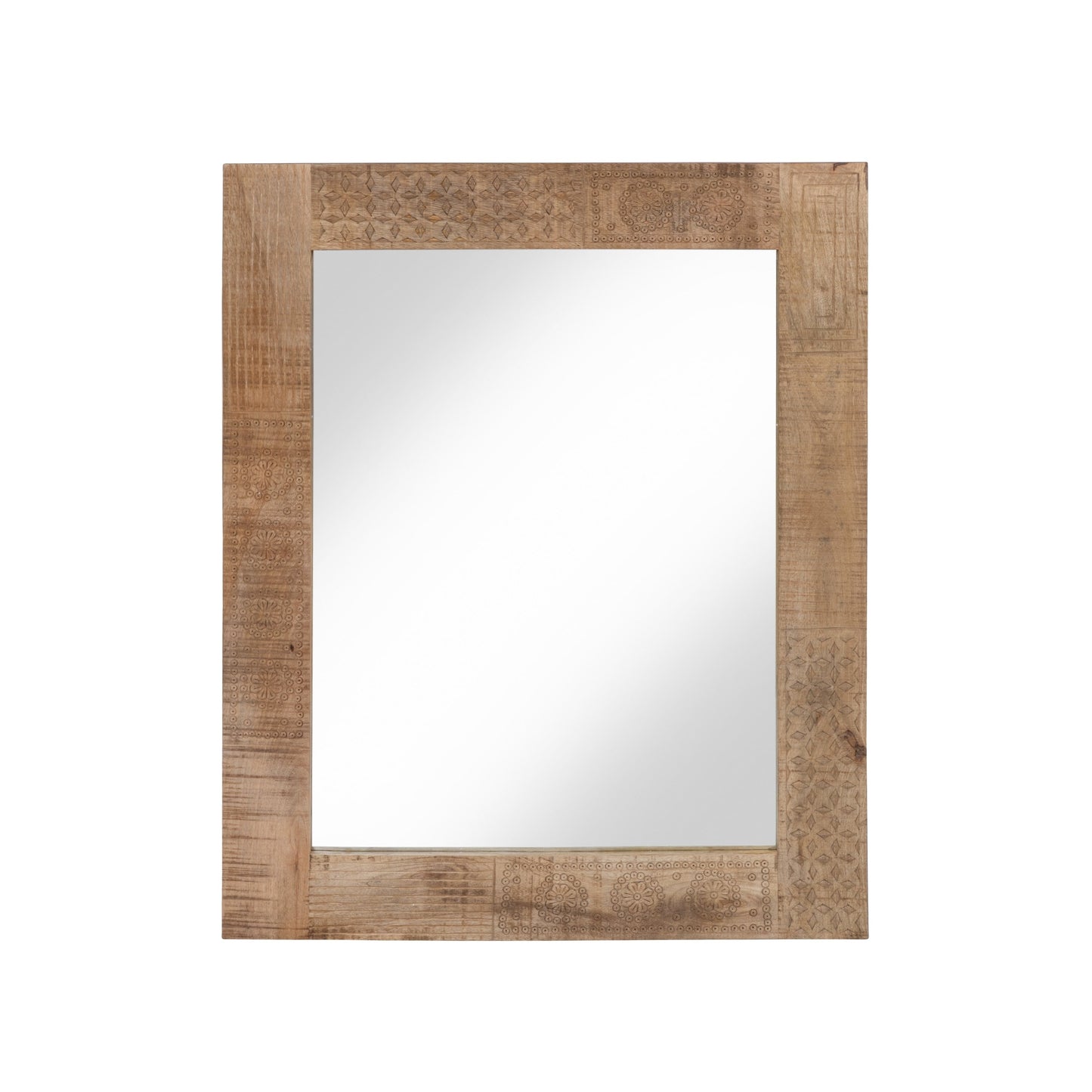 Miroir mural rustique Carina en bois massif naturel de Furniture of America