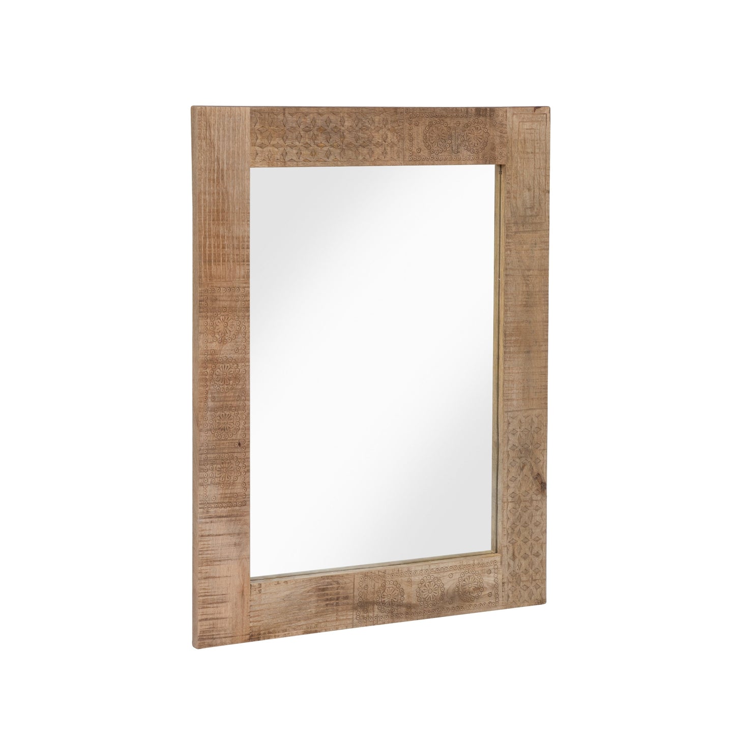 Miroir mural rustique Carina en bois massif naturel de Furniture of America