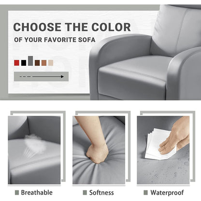 Canapé inclinable Furniwell en cuir PU avec assise et dossier rembourrés.