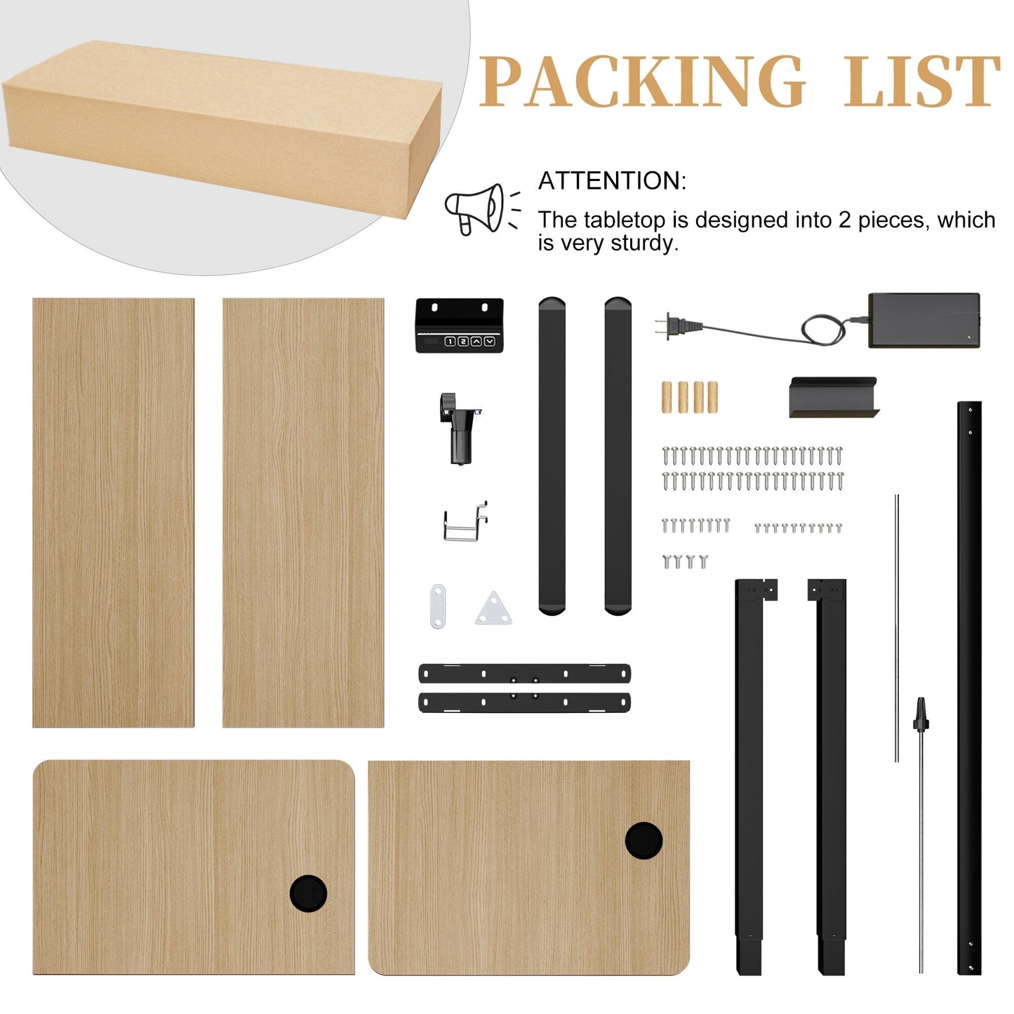 Bureau assis-debout électrique réglable en hauteur Futzca avec panneau de jonction