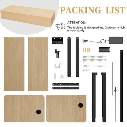 Bureau assis-debout électrique réglable en hauteur Futzca avec panneau de jonction