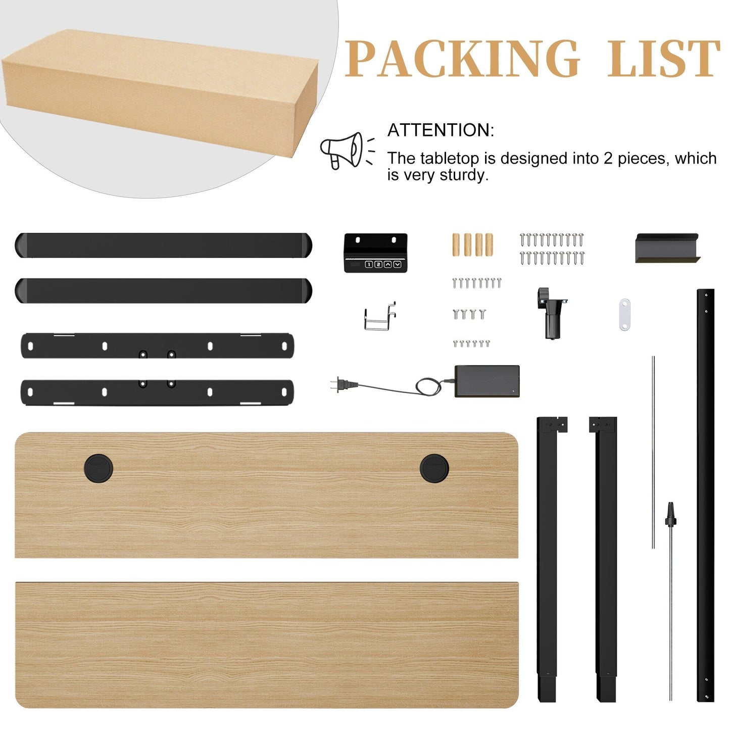 Bureau assis-debout électrique réglable en hauteur Futzca avec panneau de jonction