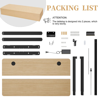 Bureau assis-debout électrique réglable en hauteur Futzca avec panneau de jonction