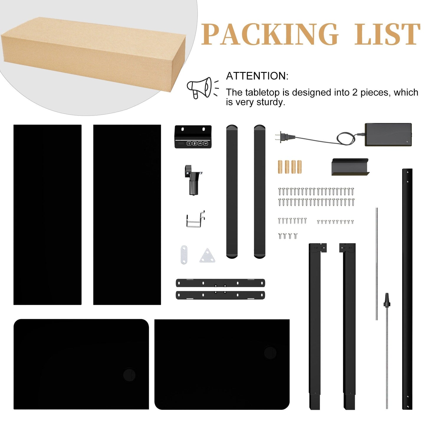 Bureau assis-debout électrique réglable en hauteur Futzca avec panneau de jonction