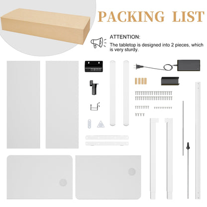 Bureau assis-debout électrique réglable en hauteur Futzca avec panneau de jonction